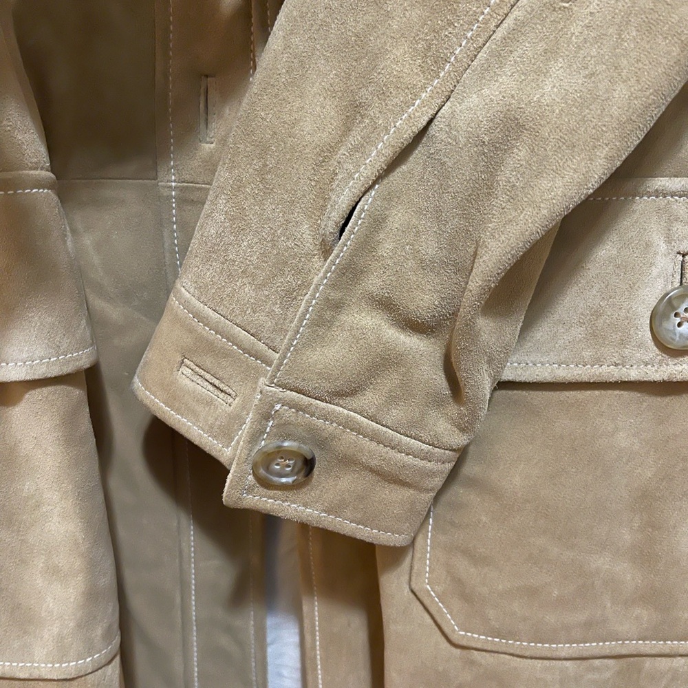 GAP Vintage Women's Camel Suede Trench Coat Size M - Picture 11 of 14